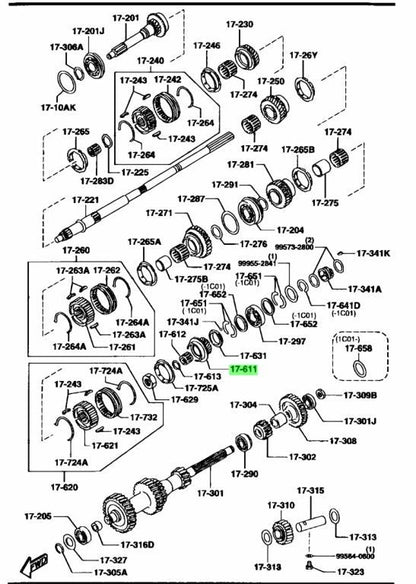 MAZDA RX-7 SPIRIT R MT5 FD3S GEAR,OVER TOP R513-17-610B0