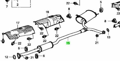 OEM SILENCER COMP., R. EX. Genuine Honda Accord 18307-TL2-A02