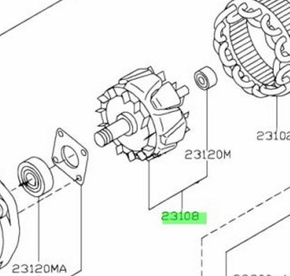 Genuine Nissan 350Z 370Z Alternator Rotor Assembly 23108-JK01A OEM1