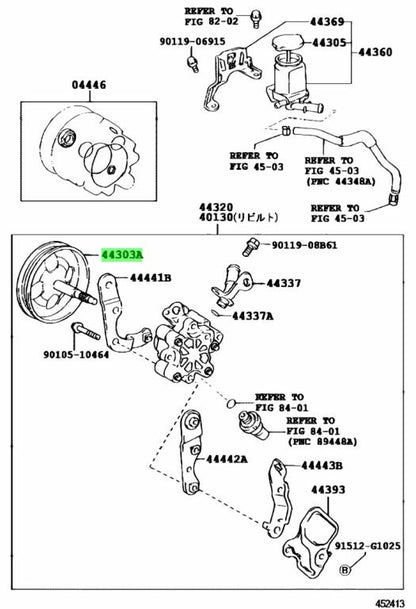 Genuine Toyota Power Steering Pump Shaft w/ Pulley 44303-52020 Corolla Echo OEM1
