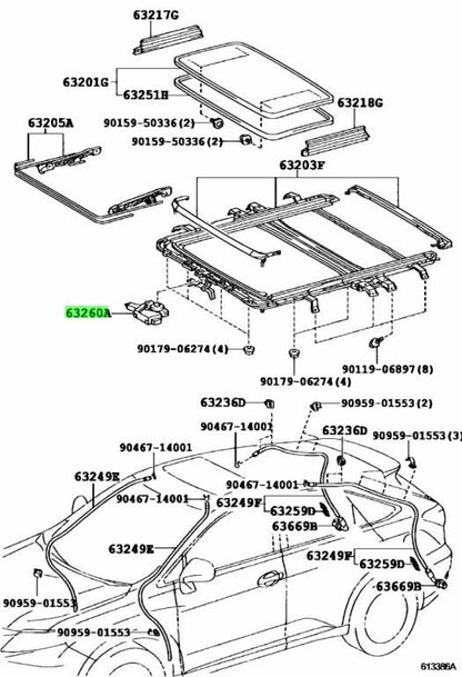 TOYOTA LEXUS RX270/350/450H PanoramicSlidingRoof Drive Gear Sub-Assy 63260-481601
