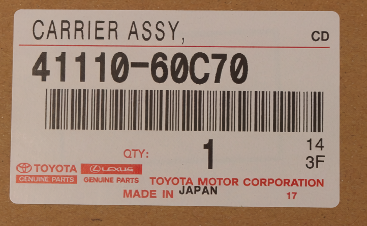 OEM CARRIER ASSY, DIFFERENTIAL, REAR Genuine Toyota Lexus LX 600 41110-60C701