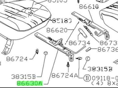 86830-56B10-000 Suzuki Adjuster,fr seat slide 8683056B10000, New Genuine OEM Par1