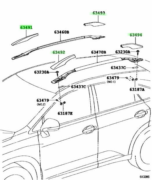 OEM Genuine TOYOTA LEXUS RX270/350/450H Roof Rack Leg Cover Front Rear RH LH 4pc1