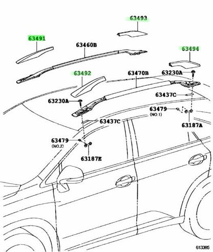 OEM Genuine TOYOTA LEXUS RX270/350/450H Roof Rack Leg Cover Front Rear RH LH 4pc1