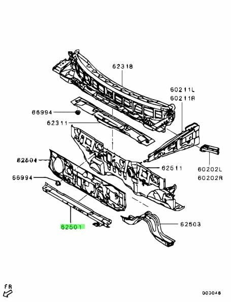 OEM Genuine Mitsubishi Lancer Evolution CZ4A CROSSMEMBER,DASH PANEL,UPR 5240A6680