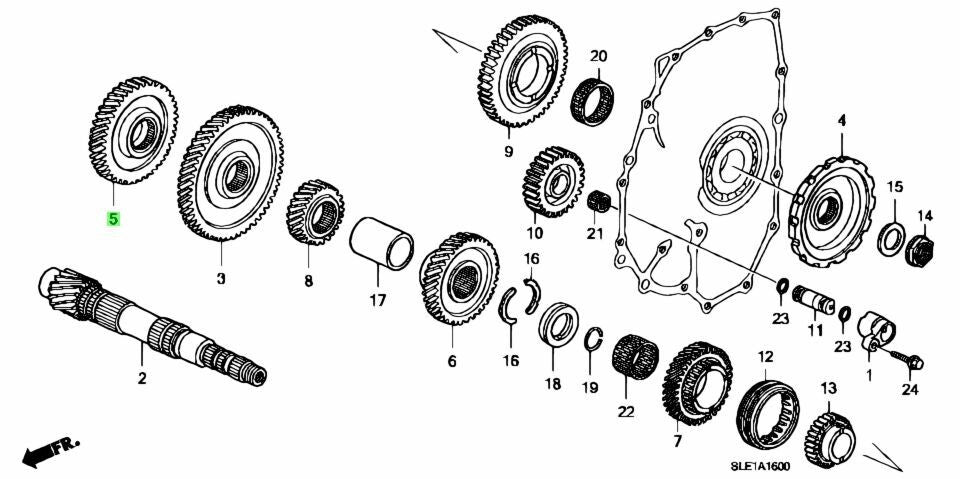 OEM GEAR, COUNTERSHAFT SECOND Honda Accord DBA-CU2 23441-R90-B00