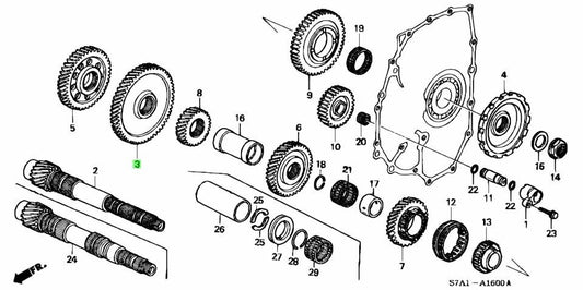 OEM HONDA GEAR, COUNTERSHAFT LOW Honda Civic DBA-FD123421-RFK-000