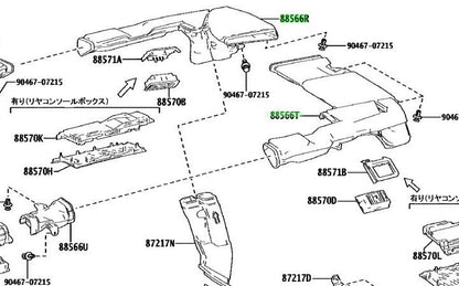 OEM Genuine TOYOTA Lexus Rear Roof Air Duct NO.1 NO.3set 88566-60570 88566-605801