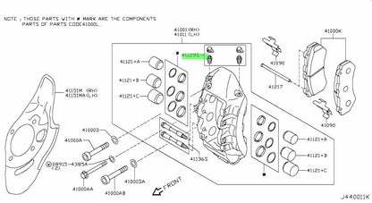 New Genuine Nissan Brake Caliper Cap Screw Set 41129-12U26 OEM2