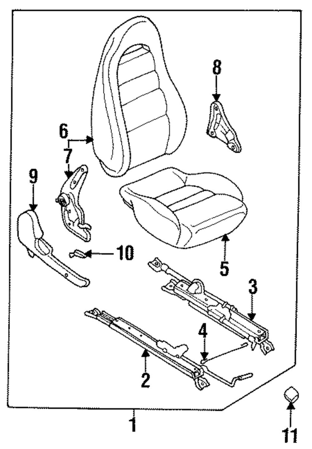 OEM MAZDA F. seat side cover NO.1 RX-7 FD3S FD01-88-1G1021