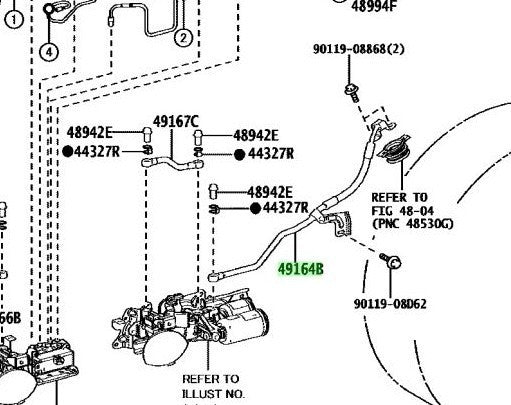 Genuine TOYOTA Lexus Suspension Control PressureHose No.4 49164-60050 4916460050
