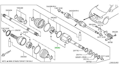 New Genuine Nissan Front Inner CV Joint Assembly 39771-4BB0B OEM1