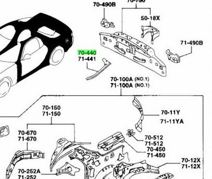 OEM MAZDA CORNER PLATE RH RX-7 FD3S FD01-70-440B1