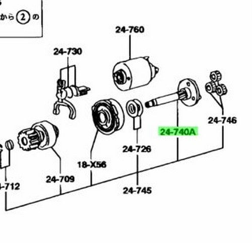 OEM Mazda N326-18-X40 Starter Pinion Shaft Genuine1