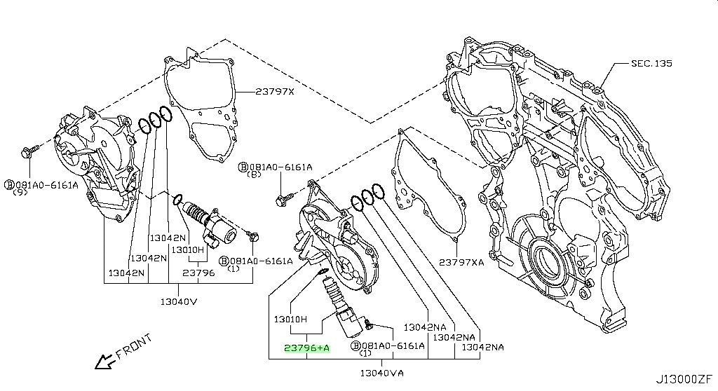 Genuine Nissan 370Z VVT Oil Control Solenoid 23796-AU00D OEM1