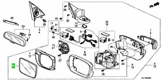 OEM Honda MIRROR R&L SET Accord CP2 76263-TA0-J01