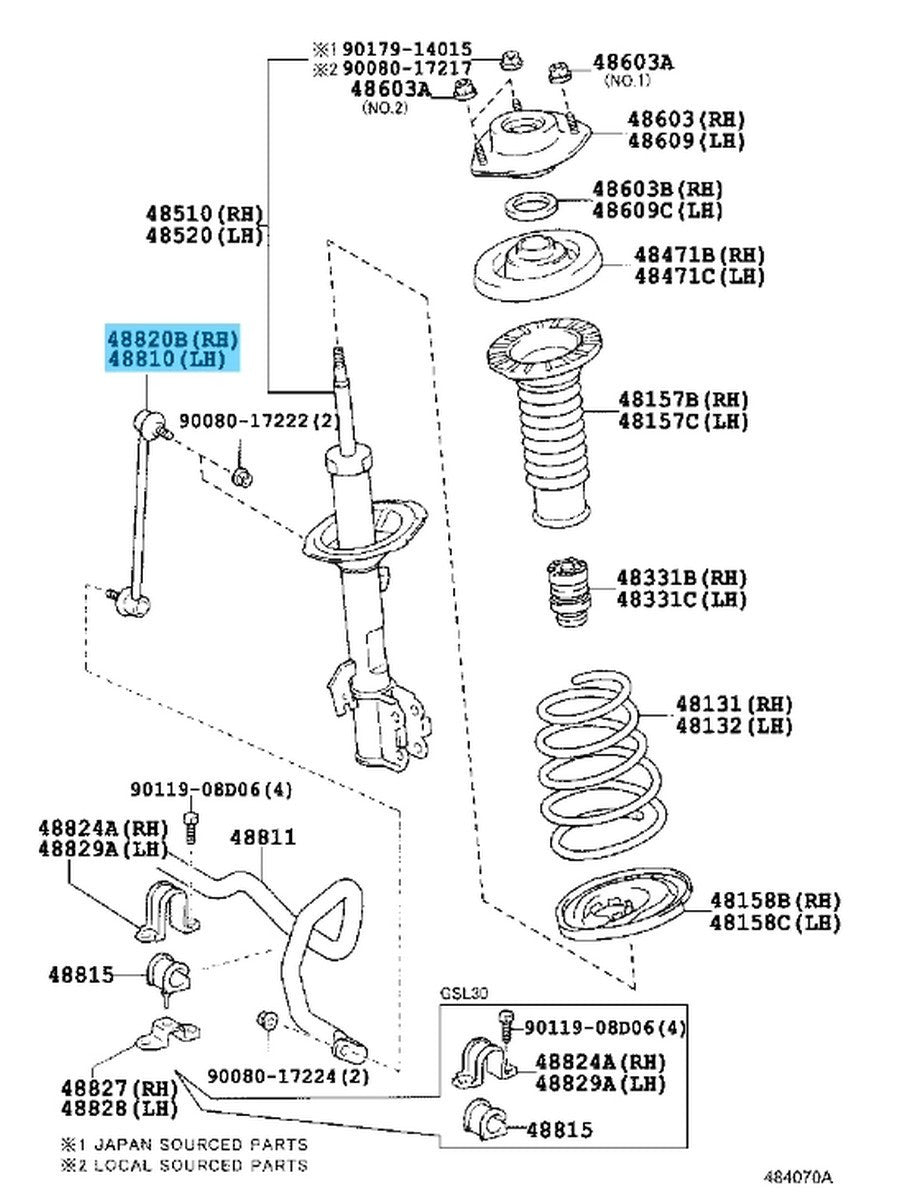 TOYOTA SIENNA GSL30 2011-2020 Genuine Front Stabilizer Link Assy RH & LH Set OEM