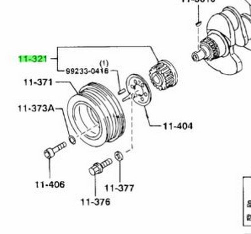 Genuine Mazda Timing Belt Pulley RFB3-11-320B1