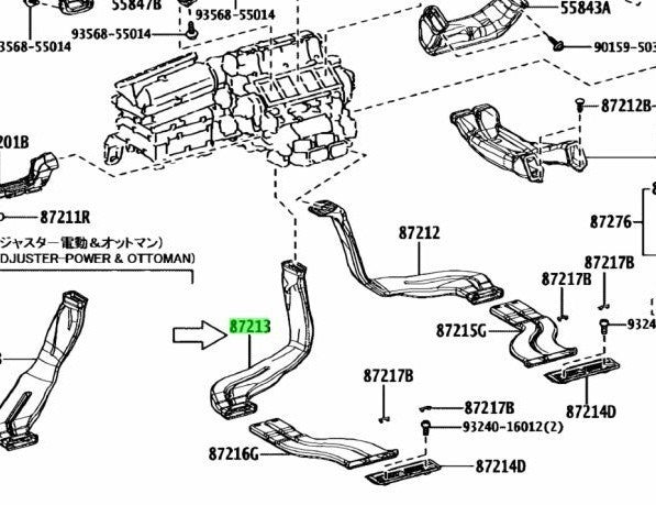 OEM Genuine TOYOTA Lexus Rear Air Duct No.2 HVAC VentTube 87213-50130 87213501301