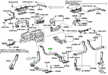 NEW OEM Genuine TOYOTA Lexus Rear Air Duct No.1 No.2 Set 87212-50080 87213-501000