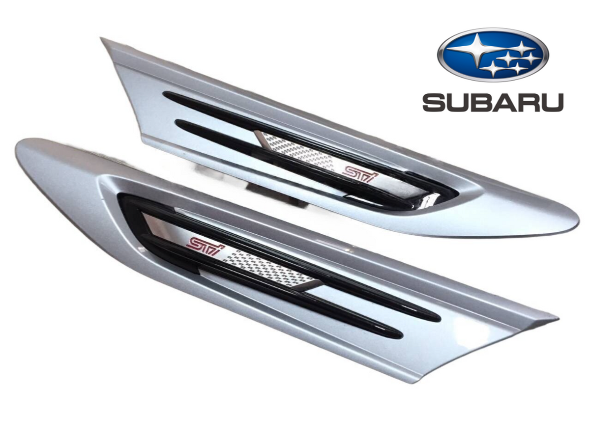 STI GENUINE SUBARU BRZ FRONT RIGHT & LEFT SET SIDE FENDER SILVER GARNISH