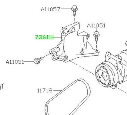 NEW Genuine Subaru AC Compressor Bracket Assembly Air Conditioner OEM 73611VA0001