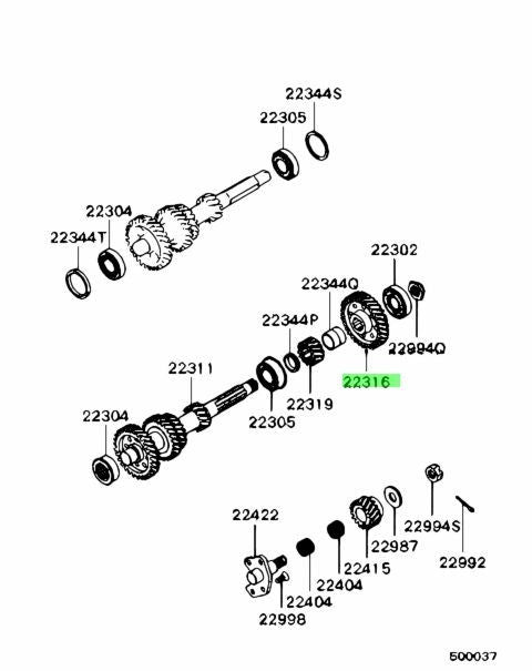 Genuine Mitsubishi FUSO Manual Transmission Countershaft 5th Gear OEM ME5805331
