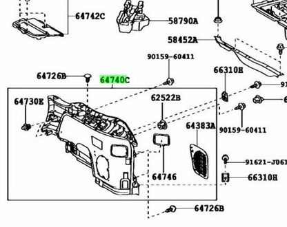 TOYOTA LEXUS RX270/350/450H DeckTrimSidePanel LH DVDChanger Ivory 64740-48090-A01