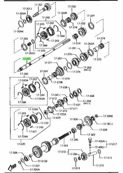 MAZDA RX-7 SPIRIT R MT5 FD3S SHAFT,MAIN R503-17-221D2