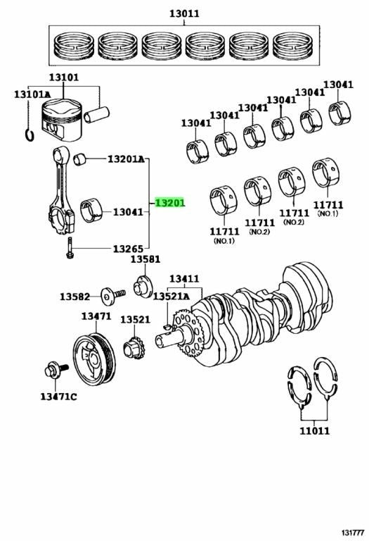 OEM ROD SUB CONNECTING Genuine Toyota HiAce Van 200 GDH206V 13201-11050-B00