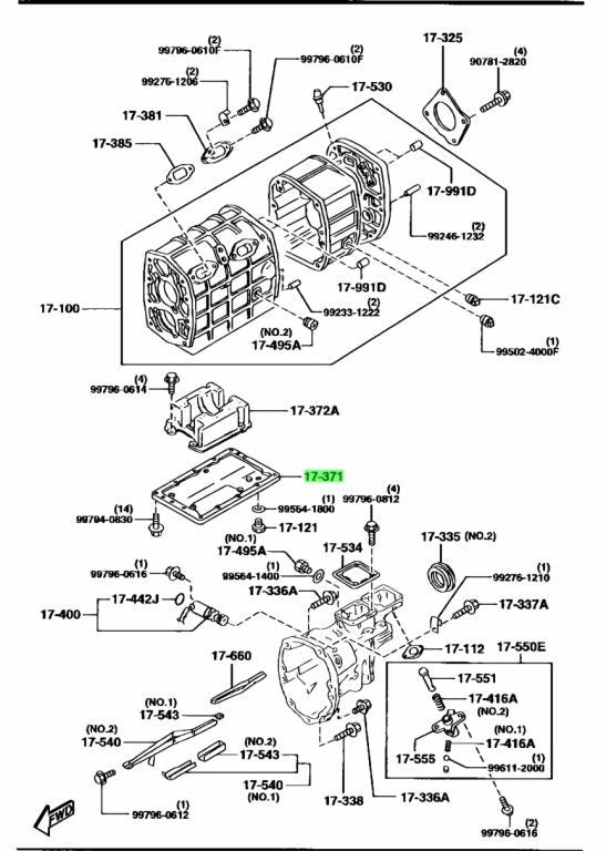 OEM Mazda RX-7 FD3S Manual Transmission Under Clutch Housing Cover R502-17-371A1