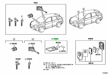 Genuine Lexus RX270 RX350 RX450h Electrical Card Key Transmitter 89994-480810