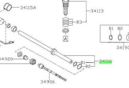 Genuine Subaru Internal Steering Gearbox Rack Assembly OEM 34116FG0101