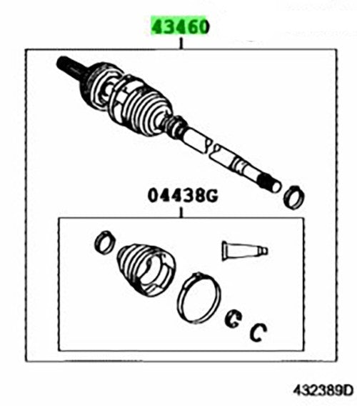Genuine TOYOTA Lexus Front Drive Outboard Joint Assy RH 43470-80354 43470803541