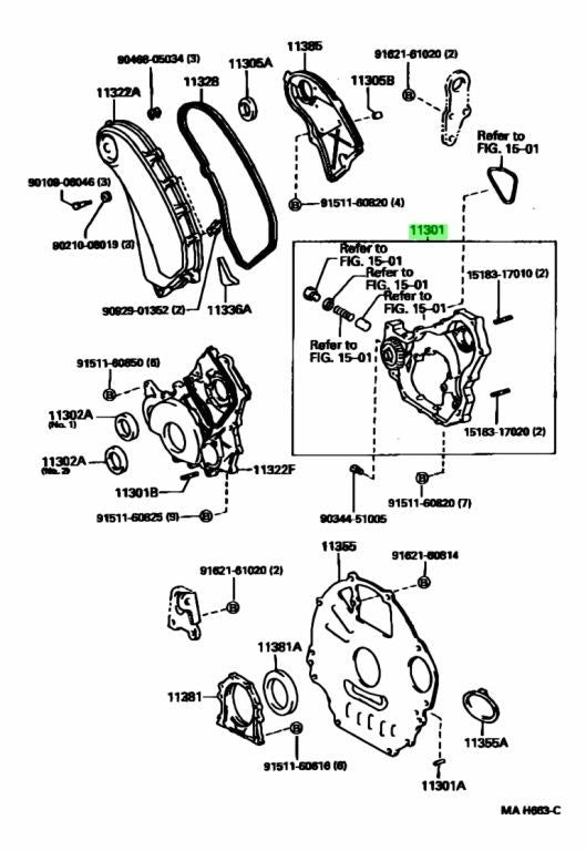 Toyota OEM CASE SUB-ASSY, TIMING GEAR 11301-17021 For Land Cruiser / Prado1