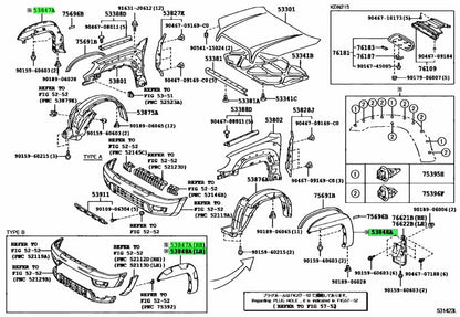 Genuine Toyota Front Arch Molding Extension RH LH 53847-35120-C0 53848-35120-C01