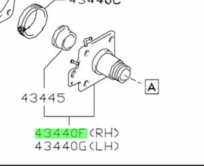 43440-81A20-000 Suzuki Spindle,fr wheel,r 4344081A20000, New Genuine OEM Part1