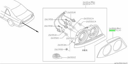 New Genuine Nissan Combination Tail Lamp Rim LH 26557-22U00 OEM0