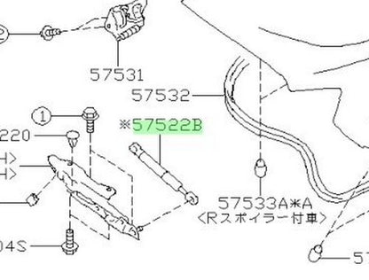 Genuine Subaru Trunk Lid Damper Strut OEM 57522-CA0011