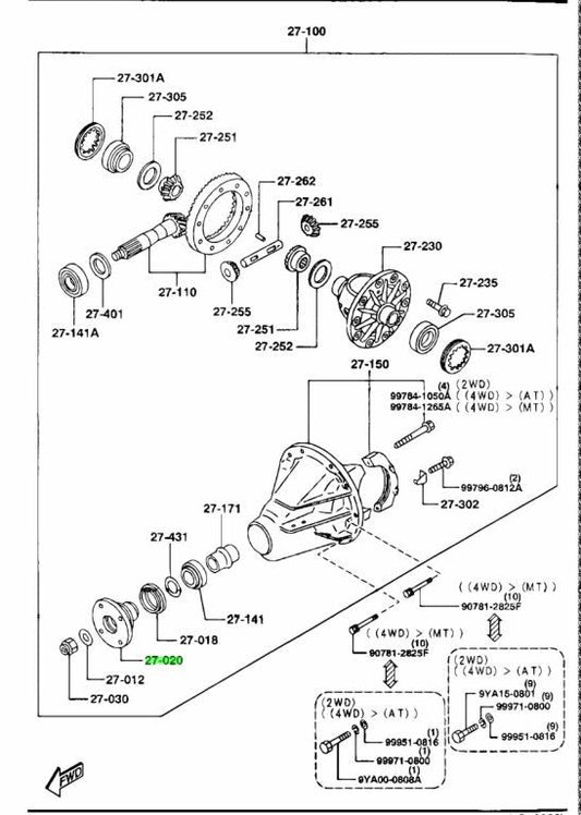 OEM Mazda RX-7 FD3S Rear Differential Companion Flange P044-27-120B0