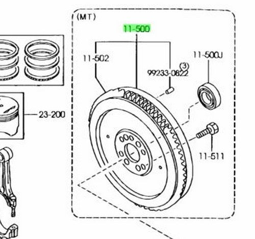 Genuine Mazda Engine Flywheel R201-11-500C1