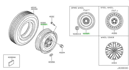 Genuine Nissan 350Z 370Z Infiniti G35 G37 Spare Wheel 40300-4CE7A OEM1