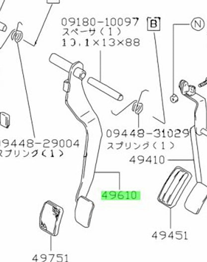 OEM Genuine SUZUKI Jimny Brake Pedal Assembly BrakeSystem 49610-80100 49610801001