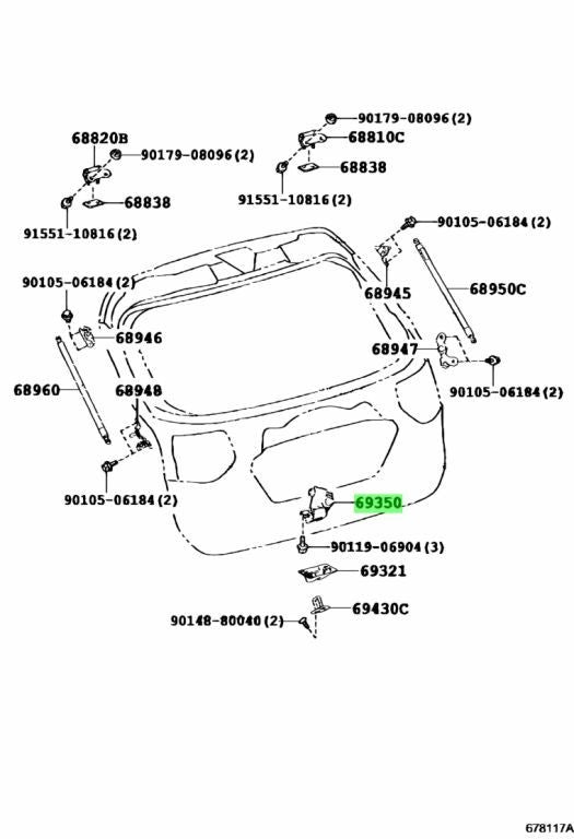 OEM Genuine TOYOTA LEXUS BackDoor LockAssy With Courtesy Lamp Switch 69350-480801