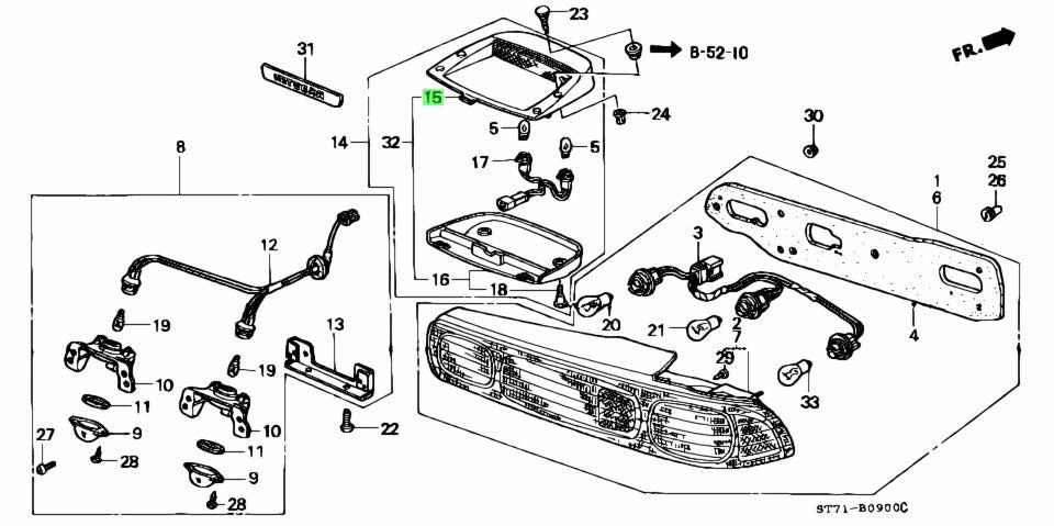 OEM Honda Integra DC2 DB8 High Mount Stop Lamp 34271-ST7-A01 Genuine0