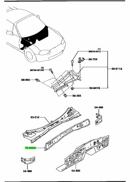OEM COWL FRONT PANEL Genuine Mazda MX-5 / Miata N0017062YD0