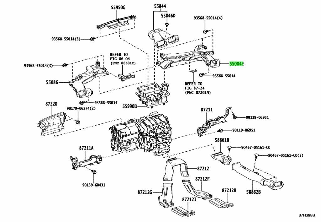 OEM Genuine TOYOTA Lexus Heater To RegisterDuct No.1 Assy 55084-76110 55084761100