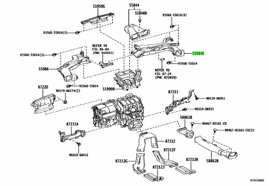 OEM Genuine TOYOTA Lexus Heater To RegisterDuct No.1 Assy 55084-76110 55084761100