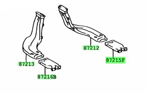 TOYOTA Rear Air Duct Guide RH/LH 87215-51010 87216-51010 87212-30410 87213-303501